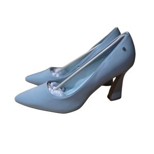 French Connection Raven Heels Womens 11/42 Light Blue Vegan Leather Pump Shoes